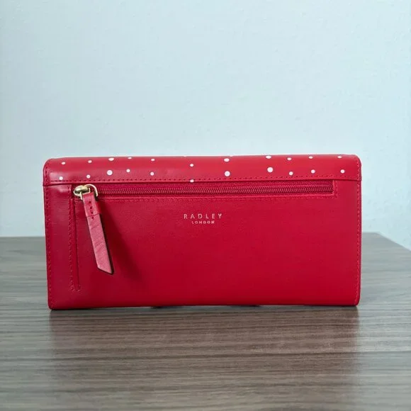 Radley London Hole Lotta Fun Large Leather Flapover Wallet Red - Picture 3 of 9